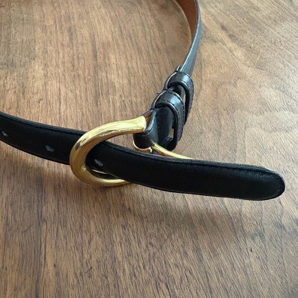 Vintage COACH Black Cowhide Leather & Brass Belt Women's Size SMALL 8400 USA - Picture 7 of 15